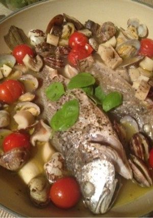 釣魚料理!冷凍食材で作るアクアパッツァ-レシピのメイン写真