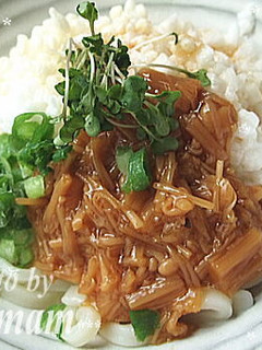 山芋となめ茸&天かすの冷うどん-レシピのメイン写真
