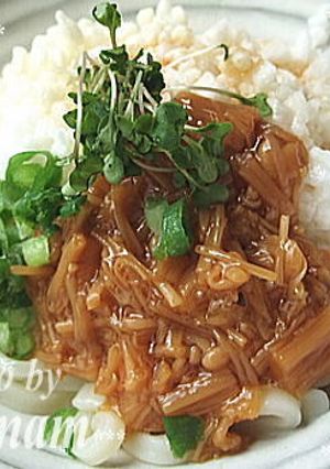 山芋となめ茸＆天かすの冷うどん-レシピのメイン写真