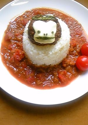 夏野菜カレー ハンバーグ付き♪-レシピのメイン写真