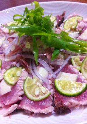 ハマチの潮たたき☆煎酒風味スダチを添えて-レシピのメイン写真