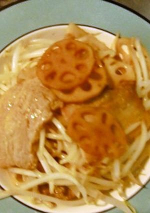 レンコンと豚バラにしっかり味つけたソテー-レシピのメイン写真