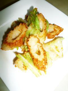 お弁当にちくわとキャベツの炒めラー油味-レシピのメイン写真