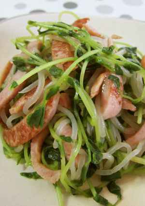 豆苗&ウインナー&糸コンマーガリン醤油味-レシピのメイン写真