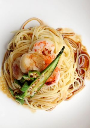 帆立と海老の冷製パスタ・バルサミコソース-レシピのメイン写真
