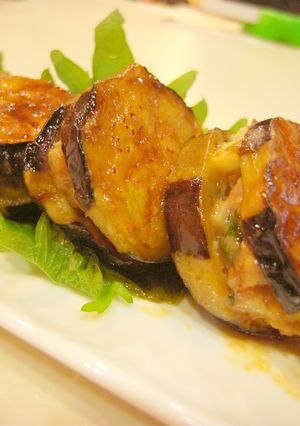 なすと豚挽き肉の甘辛はさみ焼き☆-レシピのメイン写真