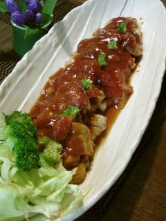 絶品!!豚肩ロースのトマトソースがけ-レシピのメイン写真