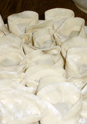 餃子の皮で青紫蘇（大葉）のワンタン-レシピのメイン写真