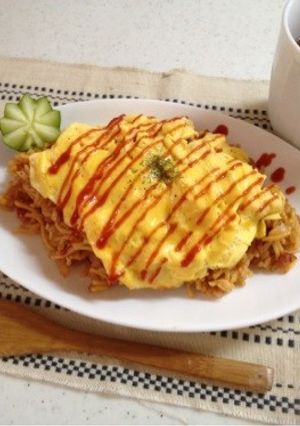 子どものお昼に！オムそばめし-レシピのメイン写真