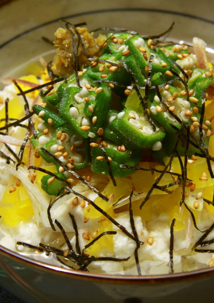 簡単★豆腐とおくらのピリ旨♪冷やし茶漬け-レシピのメイン写真
