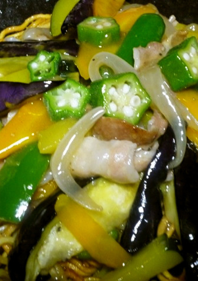 固焼きそば風の夏野菜のあんかけ-レシピのメイン写真