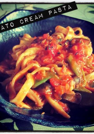 鮭と夏野菜を使ったトマトクリームパスタ★-レシピのメイン写真