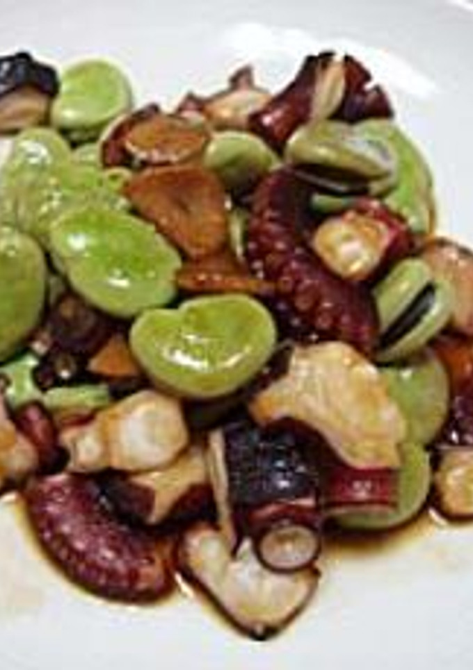 たことそら豆のにんにく炒め-レシピのメイン写真