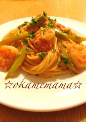 海老とアスパラのトマトクリームパスタ☆-レシピのメイン写真