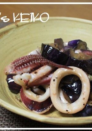 蒸しなすとイカのバター醤油炒め-レシピのメイン写真