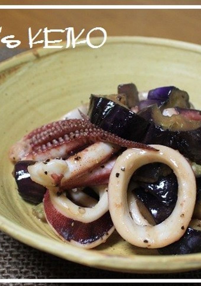 蒸しなすとイカのバター醤油炒め-レシピのメイン写真