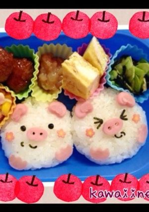 園児のお弁当 ブタさんおにぎり☆-レシピのメイン写真