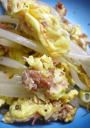 [糖質オフ]もやしとコンビーフの卵炒め-レシピのメイン写真