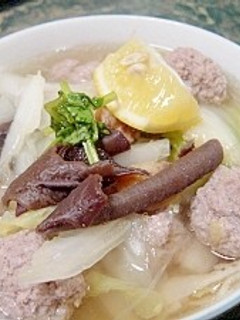 酸っぱ辛旨☆白菜と肉団子の春雨スープ-レシピのメイン写真