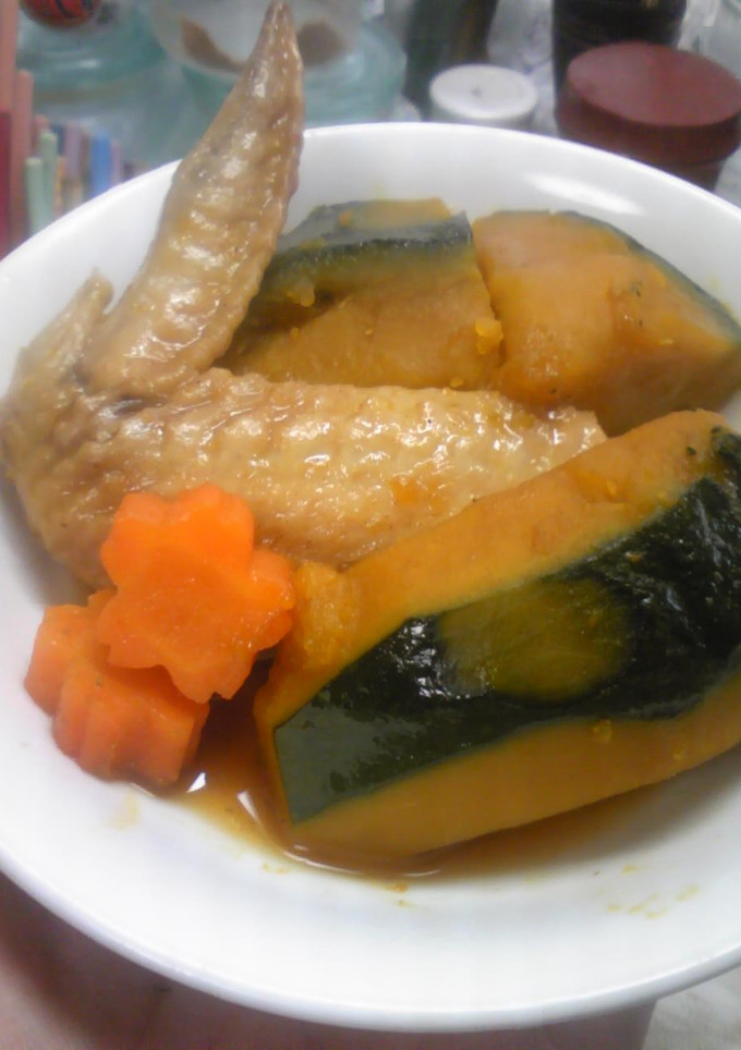 和食のおかず☆かぼちゃと手羽先の煮物-レシピのメイン写真