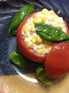 ひんやりトマトのコーンマヨカップサラダ-レシピのメイン写真