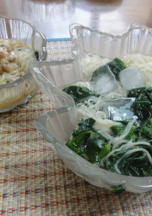 夏休み☆ねばねばモロヘイヤそうめん-レシピのメイン写真