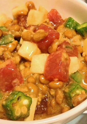 醤油麹 まぐろねばねばのり巻き-レシピのメイン写真