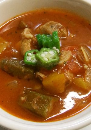夏野菜☆オクラと鶏肉のガンボスープ-レシピのメイン写真