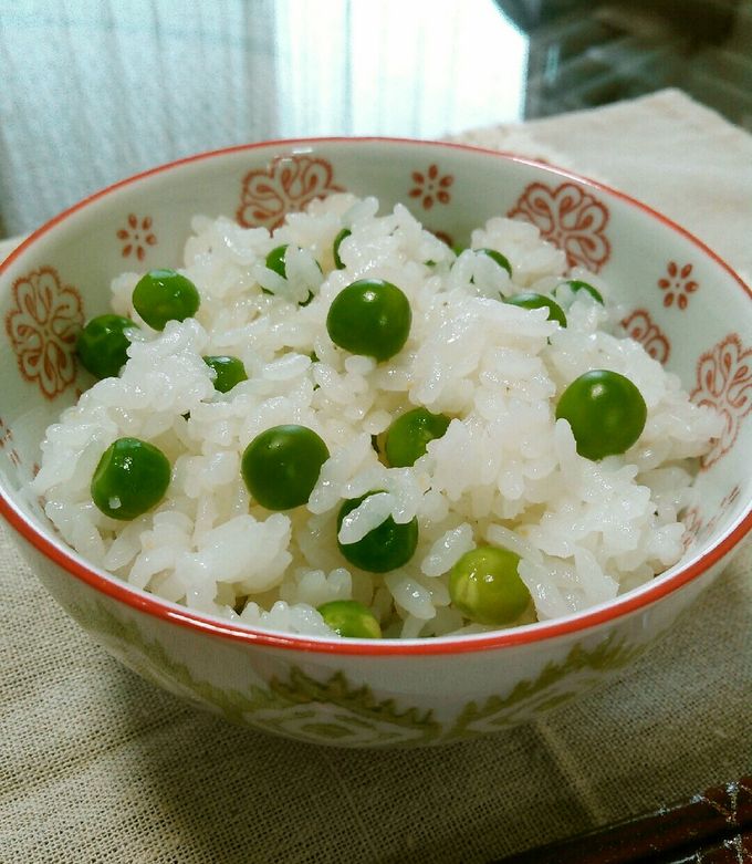 シンプル❢グリーンピースごはん(豆ご飯) by ☆熊八☆ 【クックパッド