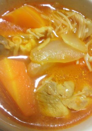 野菜ジュースで!簡単チキントマトスープ-レシピのメイン写真