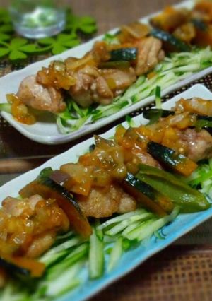 ☆夏野菜と鶏からのアイデア料理☆-レシピのメイン写真