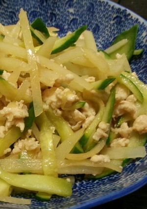 しゃきしゃきじゃがいもと鶏肉炒め-レシピのメイン写真