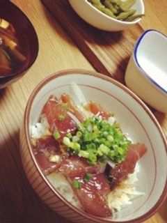 カツオのニンニク漬けDON!-レシピのメイン写真