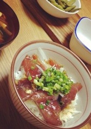 カツオのニンニク漬けDON！-レシピのメイン写真