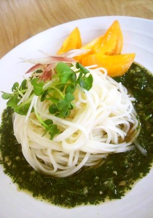 超簡単！美味しい！モロヘイヤそうめん♡-レシピのメイン写真