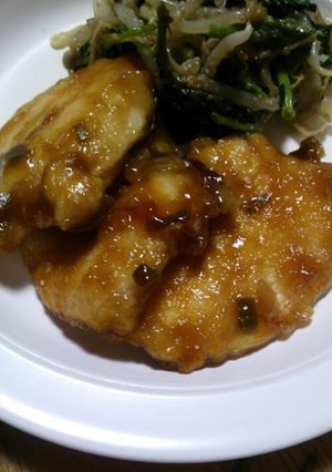 お酢でさっぱり!鶏むね肉のネギ蒸し焼き-レシピのメイン写真