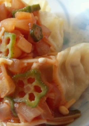 ｹﾁｬｯﾌﾟｿｰｽ の ｷﾉｺ餃子-レシピのメイン写真