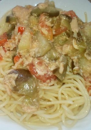 簡単♪ナス・トマト・ツナのパスタ-レシピのメイン写真