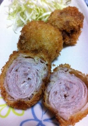 切り落とし肉で☆ロールカツ-レシピのメイン写真