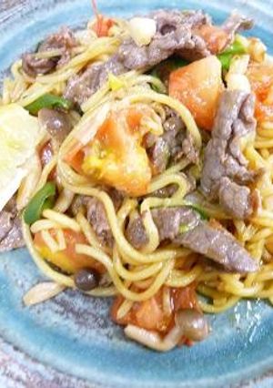トマトと牛肉のピリ辛夏焼きそば-レシピのメイン写真