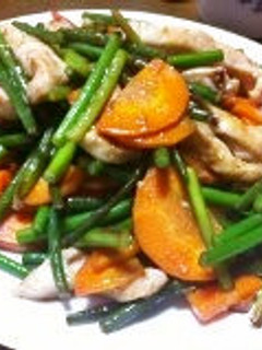 簡単!ニンニクの芽と肉炒め✩-レシピのメイン写真