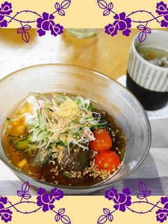 長いもともずく酢の冷しそうめん-レシピのメイン写真