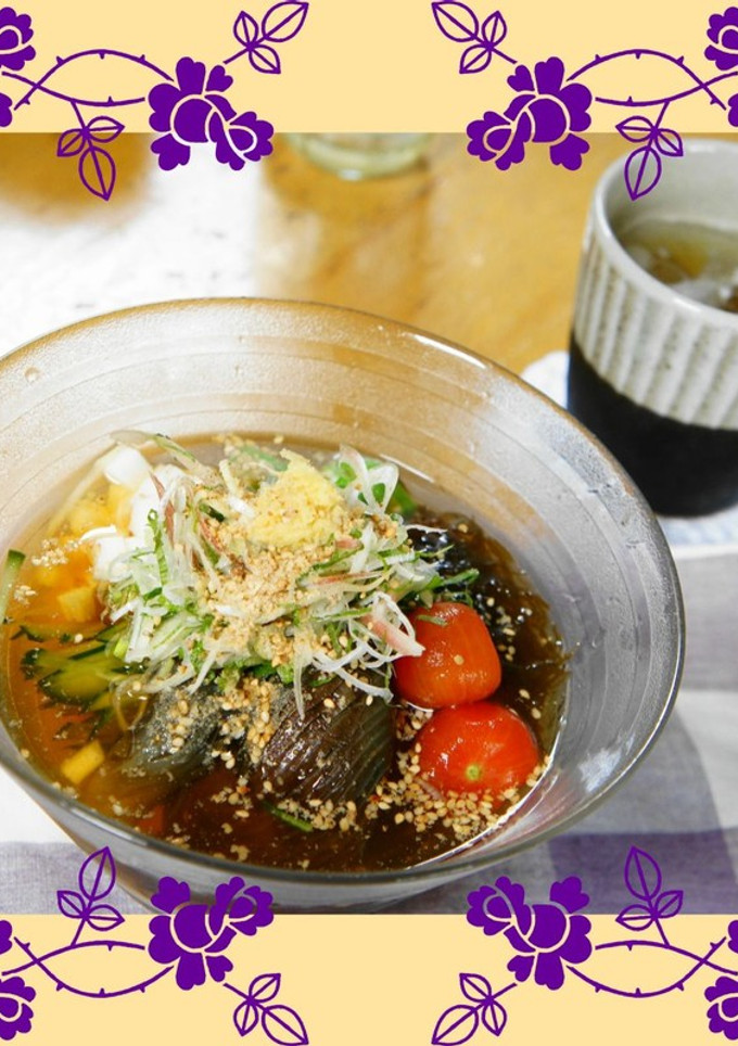 長いもともずく酢の冷しそうめん-レシピのメイン写真