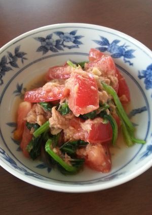 ほうれん草とトマトのツナドレッシング-レシピのメイン写真