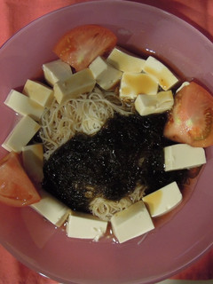 5分で完成//もずくと豆腐のそうめん//-レシピのメイン写真