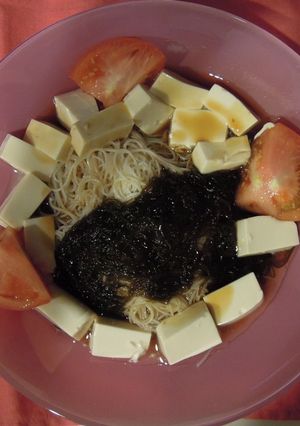 5分で完成//もずくと豆腐のそうめん//-レシピのメイン写真