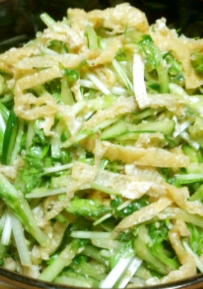 水菜きゅうり油揚げの胡麻和え☆-レシピのメイン写真