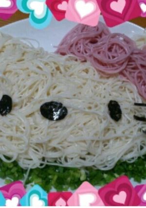 そうめんでキティちゃん☆-レシピのメイン写真