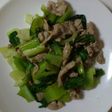 チンゲン菜とお肉炒め 梅肉ハーモニー♪