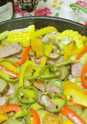 夏野菜たっぷり★フライパンで作るパエリア-レシピのメイン写真